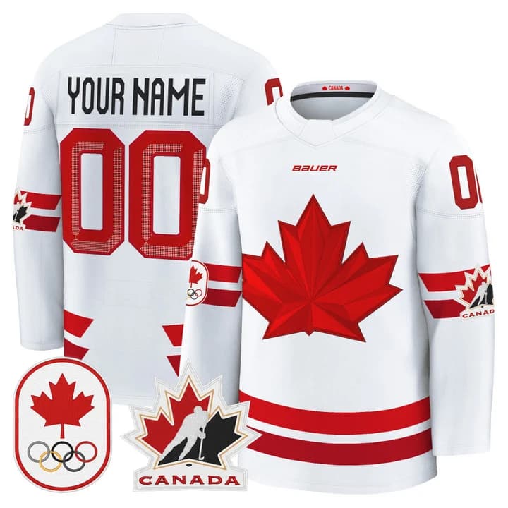 Custom Canada 2026 Olympic Jersey - White